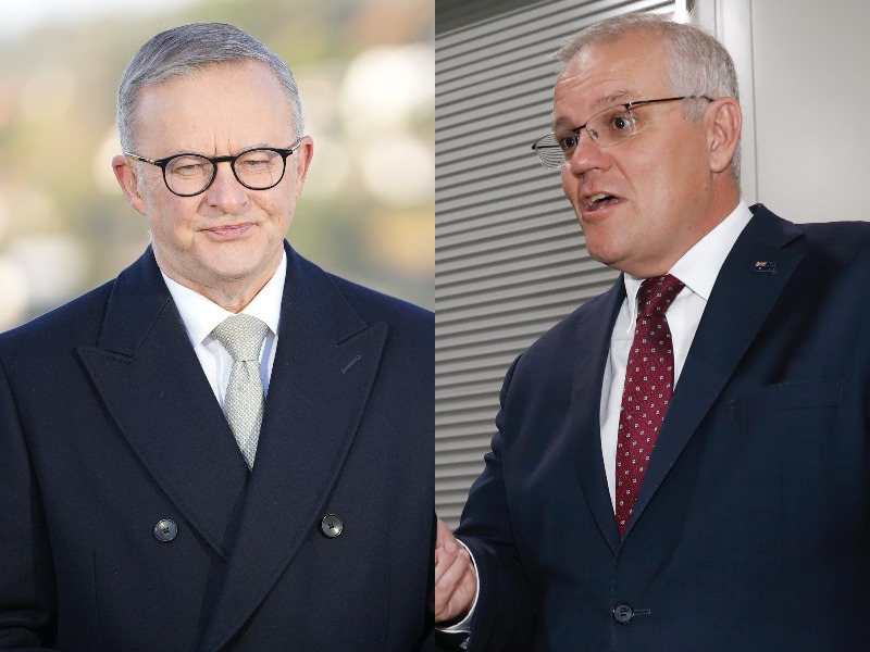 A composite image of Anthony Albanese and Scott Morrison